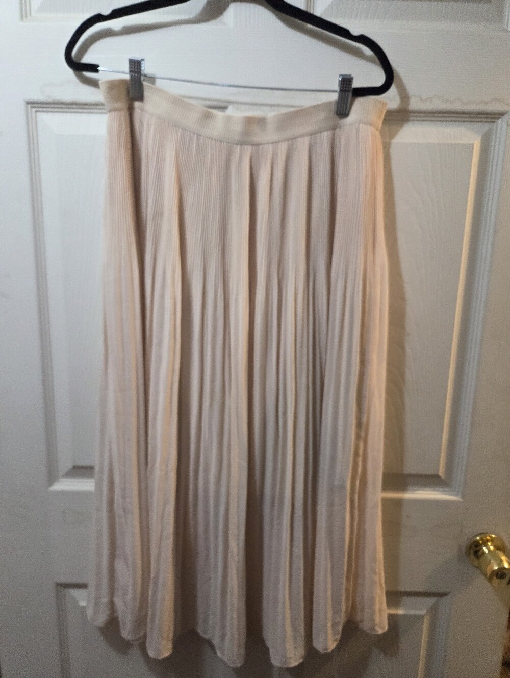 Women's Adrianna Papell Pleated Cream Midi Skirt